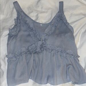 Ruffled Blue Tanktop